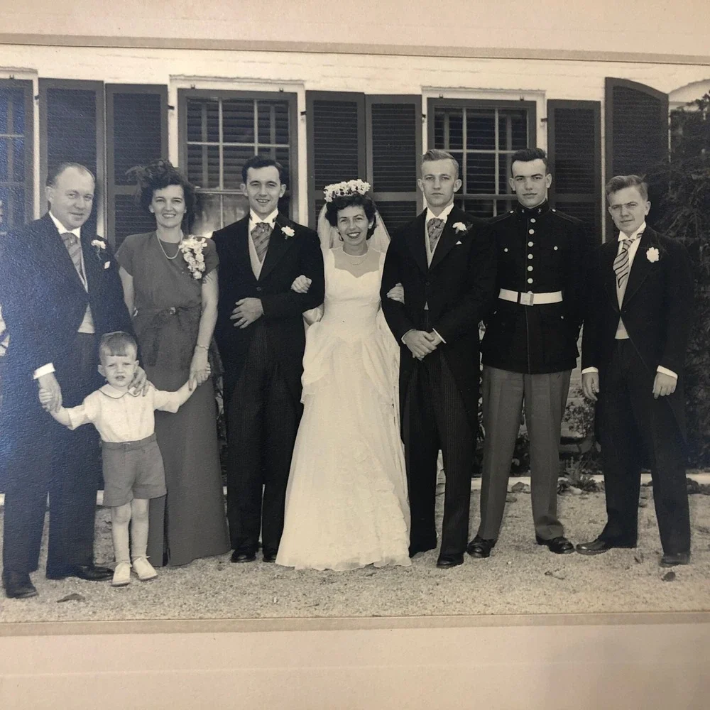 Vintage Wedding Family Portrait Picture Photo 12x11